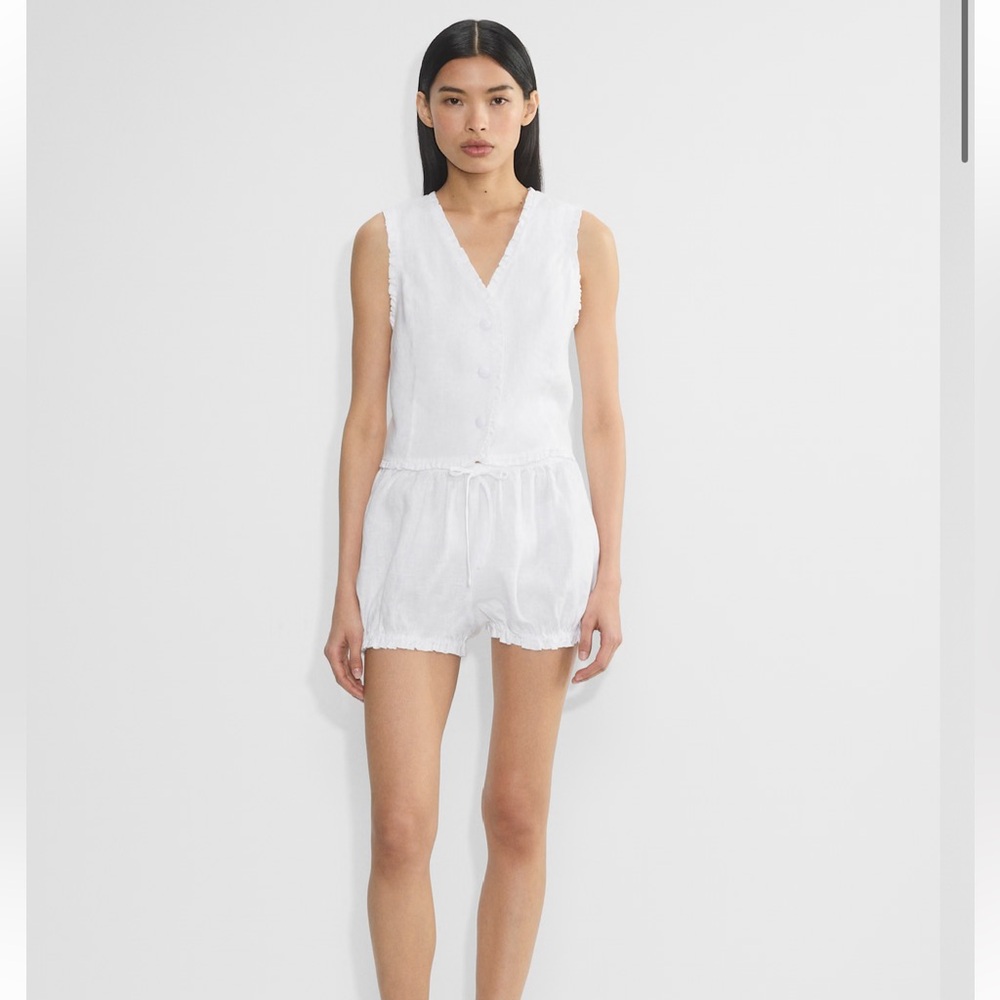 Aritzia Wilfred Citrus Linen White Blouse Size Small